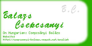 balazs csepcsanyi business card